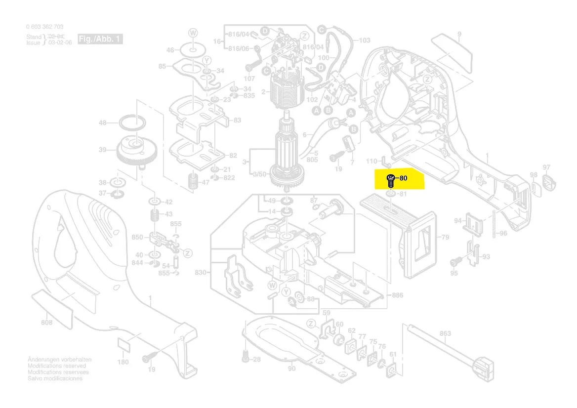 Vis réf. 2 603 414 007 M5x10 BOSCH